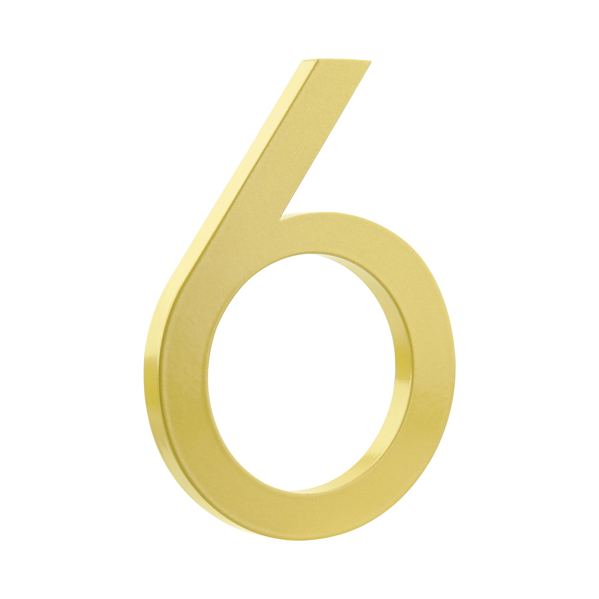HASWARE Floating House Number 6 inch Stylish Door Numbers Alphabet Plaque Street Home Address Numerals (Golden, 6)