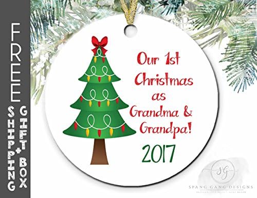 Grandma Grandpa First Christmas Ornament, Grandparents Christmas Gift, Pregnancy Announcement