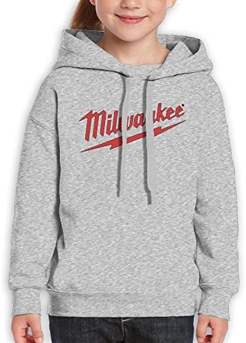 AnwenGP Pullover Power Tool Logo Milwaukee Father's Day Gift Unisex Boys,Girls,Youth Fashion Sweatshirt Pocket Hoodie S Ash