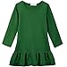 Arshiner Girls Cotton Long Sleeve A-Line Ruffle Hem Dress for School