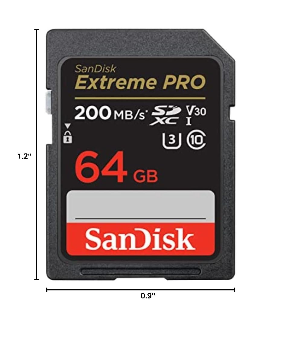 SanDisk 64GB Extreme PRO SDXC UHS-I Memory Card - C10, U3, V30, 4K UHD, SD Card - SDSDXXU-064G-GN4IN