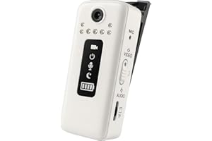 MY&SPIKECAM SPIKECAM Only White 64GB Mini Body Camera with Audio and Video Recording, Small 360 Rotational Clip On Body Cam for Shirt, Portable HD Night Vision Bodycam, Compact Wearable Camera for Vlog, Security