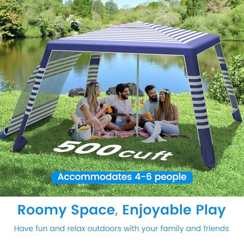 MoKo Beach Cabana 8x8 Sun Shelter Tent with UPF 50+ Protection, Removable Walls, Wind Resistant image 25