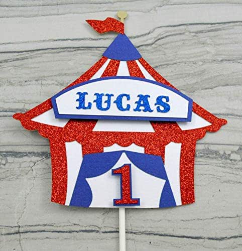 Amazon com Circus Tent Cake Topper  Personalized with Name 