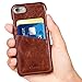 iPhone 8 Case,iPhone 7 Case, Benuo [Card Slot Vintage Series] Genuine Leather Soft Leather Case, 2 Card Slots, Ultra Slim Leather Case Back Cover for Regular iPhone 8/iPhone 7(Stylish Brown)