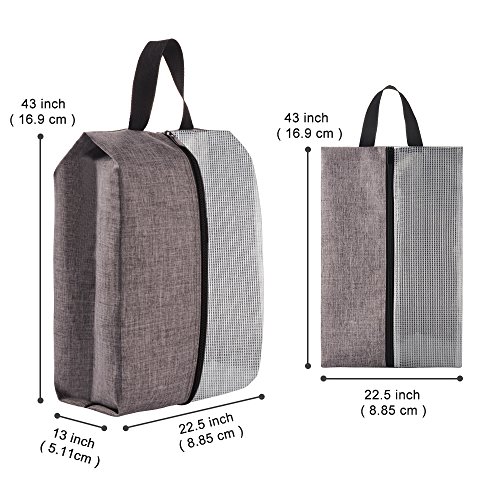 3 Pack Portable Travel Shoe Bags, CGBE Shoe Bag Lightweight Luggage Organizer Pouch For Men & Women (Khaki) - Thumbnail 4