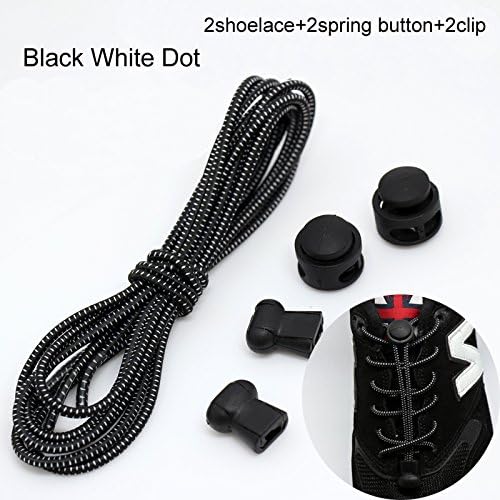dfnbrhg A Pair of No Tie Elastic Shoelaces Durable Shoestrings Locking Shoe Laces for Sneakers Sports and Outdoor Activities