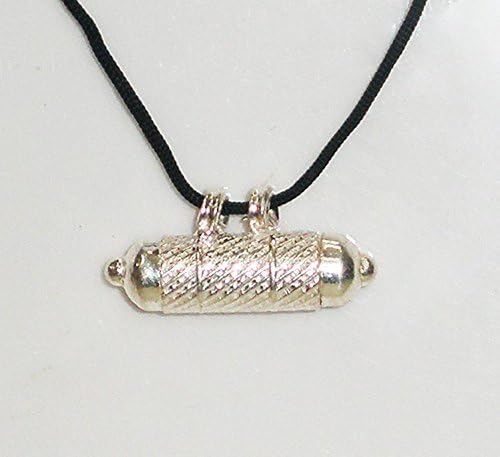 Indikart Export Sterling Silver Kavacha Tube Pendant with Black Thread
