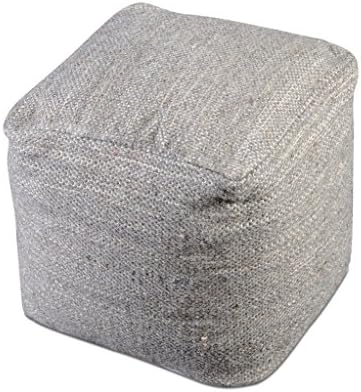 Rugs2Clear Hand Made Without Filler Linen Wool Muse Pouf (16"x 16"x16"), 1 Piece (Express shipping)