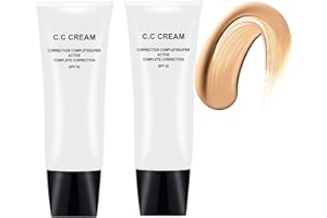 HICASSANI Perbella Cc Cream Self Adjusting for Mature Skin,Perbella Cc Cream for Older Women,Color Correcting Moisturizing Make-up Base Foundation, Skin Tone Adjusting CC Cream SPF 50-NATURE (2PCS)