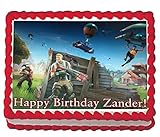 Fortnite Battle Royale Edible Cake Image Topper 1/4 Sheet Decoration Birthday Party