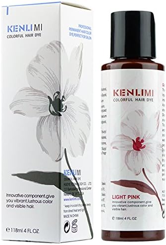 KENLIMI 100% Vegan No PPD No Ammonia Long Lasting Hair Color Dye,4 oz (Light Pink)