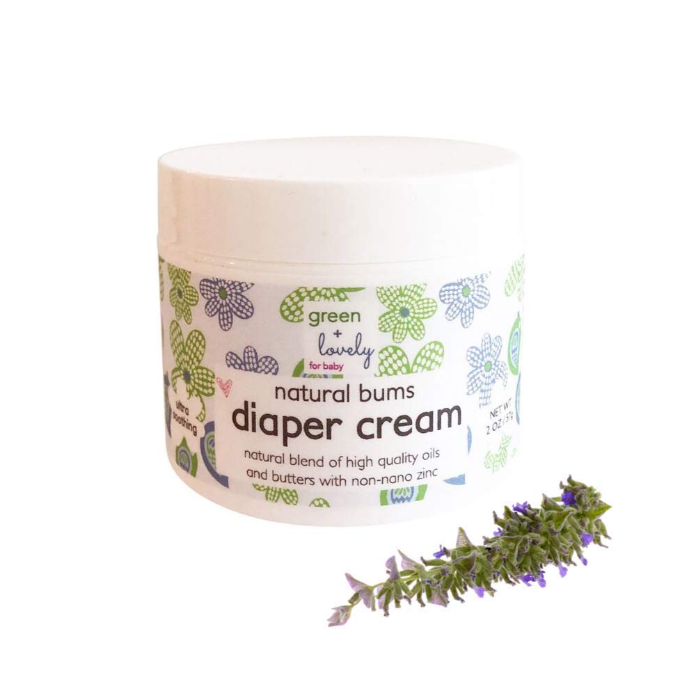 Natural Bums Diaper Rash Cream (Chemical Free), Made with Organic Shea Butter & Coconut. Calming Lavender Chamomile. Non-nano. High Grade.