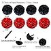 ZERODECO Party Decoration, 21 Pcs Black and Red Hanging Paper Fans Pom Poms Flowers, Garlands String Polka Dot and Triangle Bunting Flags for Minnie Mouse Birthday Parties Baby Showers Wedding
