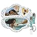 Zak Designs Moana 3 Section Divided Plated + Utensil Set for Toddlers, Moana 3pc