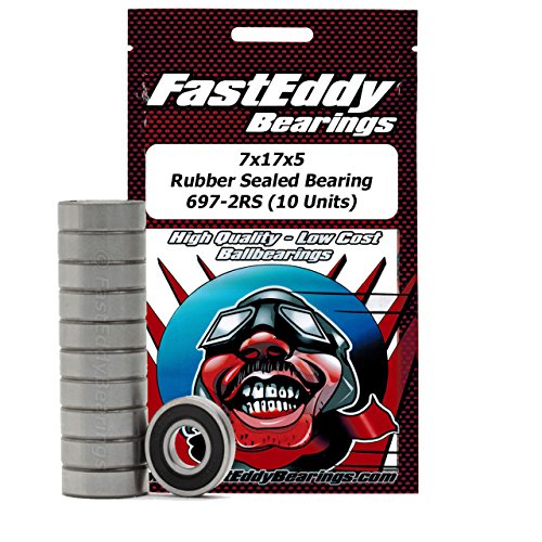 7x17x5 Rubber Sealed Bearing 697-2RS (10 Units)