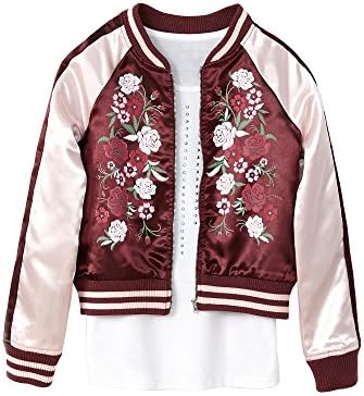 Miss Attitude Girls' 7-16 Pink Sateen Bomber Jacket And Tank Set L (14)