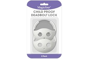 Magicfour Child Proof Deadbolt Lock, 2 Pack Door Safety Deadbolt Lock for Kids, Universal Size Deadbolt Child Safety Lock Cover Fits Most Deadbolt
