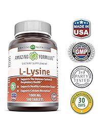 Amazing Formulas L-Lysine – tabletas de vitaminas de aminoácidos de 1000 mg –...