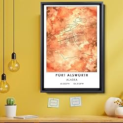 Port Alsworth Map Poster, Alaska Map Art