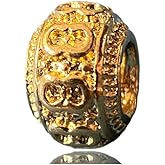 GUAIHAODE Golden 925 Sterling Silver Charms for Pandora Bracelets, Silver Dangle Charms, Silver Bead Charms for Women, Jewelry Gifts for Women