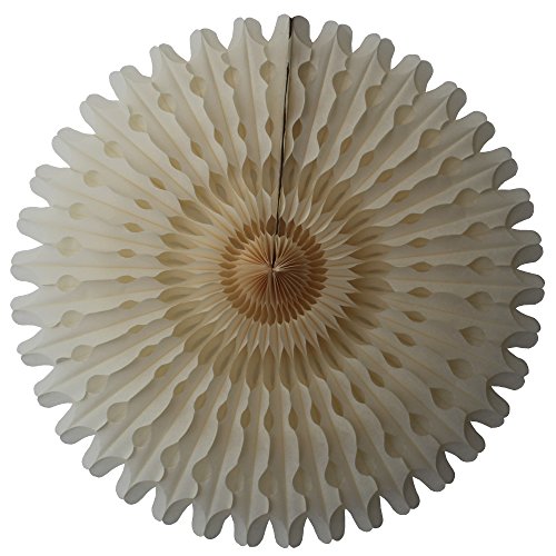 3-pack 26 Inch Extra-Large Honeycomb Tissue Paper Party Fan Decoration (Classic Ivory)