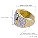 JINAO 18K Gold Plated Iced Out Simulated Diamond Micropave CZ Mens Hip Hop Bling Ring