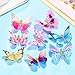 Gejoy 16 Pieces Glitter Butterfly Hair Clips for Girls Butterfly Glitter Barrette for Women Teens Hair Accessories
