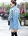 Tanming Women's Casual Lapel Slim Long Sleeve Denim Outercoat Jacket Windbreaker