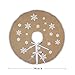 AerWo Snowflake Tree Skirt Ornaments Rustic Burlap Christmas Tree Skirts Xmas Tree Decoration Christmas Party Supplies 30 inch 2.5ft