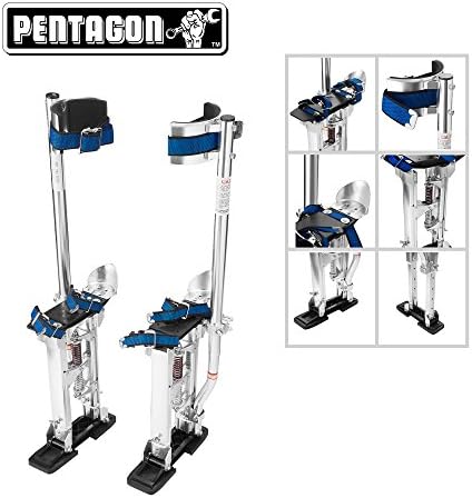 Pentagon Tools | Professional 15"-23" Black | Step Up Drywall Stilts