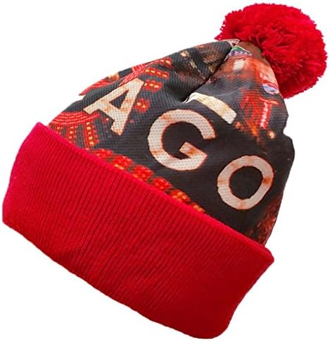 DirectHeadwear Sublimated Printed Pom Beanies (RED)