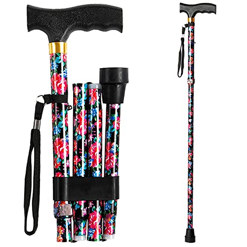 CLOKTA Walking Cane for Women & Men | Folding Cane 5-Level Height Adjustable,Lightweight Aluminum Walking Canes,Walking Sticks, Canes for Seniors & Adults