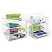 InterDesign 3 Drawer Storage Organizer for Cosmetics, Makeup, Beauty Products and Office Supplies, 4 Pack, Clear