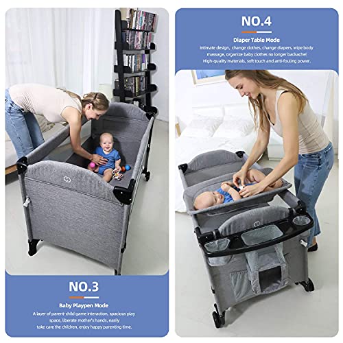 ANGELBLISS 4 in 1 Baby Beside Sleeper, FullSize Crib with