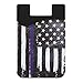 USA Merchant - Cellessentials Redesigned Card Holder - Silicone Stick on Cell Phone Wallet with Pocket for Credit Card ID Business Card - iPhone Android & Smartphones (American Flag/Thin Blue Line)