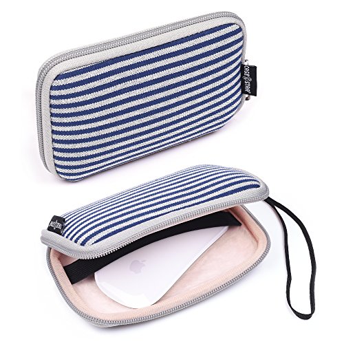 Case Star Â® Bohemian Style Canvas Fabric Smart Classic Stripe Pattern Travel Carrying Case Bag for Mac Magic Mouse, Anker 36W 4-Port USB Wall Charger Travel Adapter, Apple 45W MagSafe Power Adapter