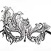 Signstek BF001RDBK Metal Laser Cut Filigree Masquerade Venetian Party Mask (Black/Red Stones)