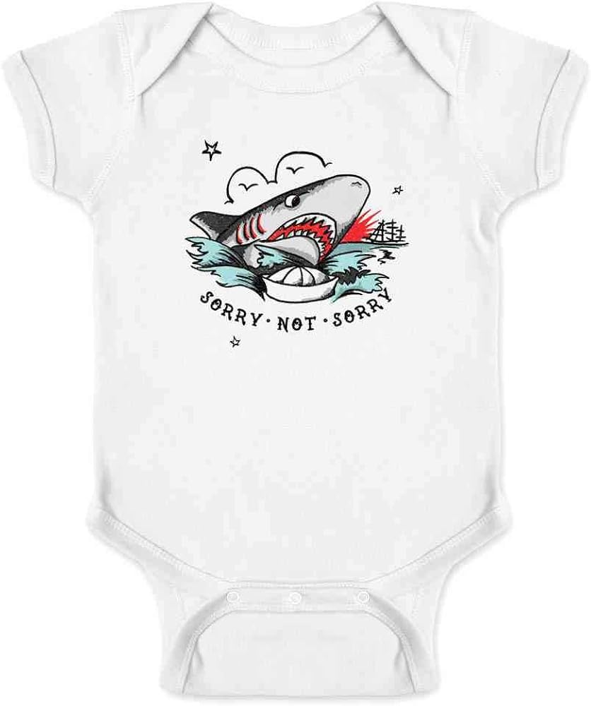Sorry Not Sorry Retro Tattoo Shark Funny Infant Bodysuit