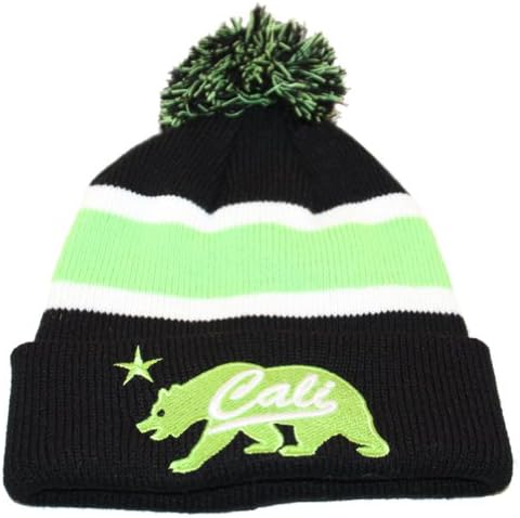 Hat Reserve Winter Pom Cuffed Knit California Bear Beanie