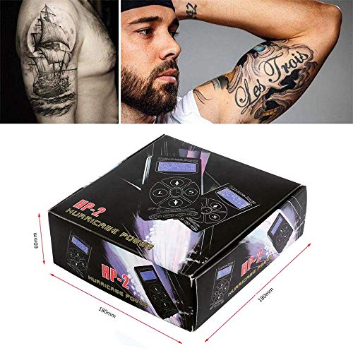Tattoo Power Supply - Yakecan Professional Tattoo Power Supply Kit Intelligent Digital LCD Rotary Tattoo Power Supply Set with Cord Fits for All Tattoo Machine Tattoo Supply Tattoo Kit - Thumbnail 6