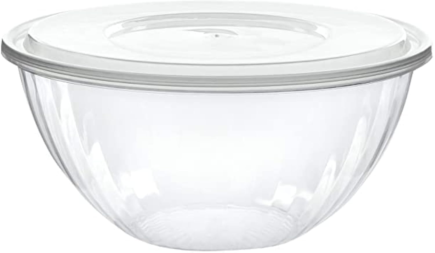 Photo 1 of PLASTICPRO Disposable Round Crystal Clear Serving Bowls With Lids - Party Snack or Salad Bowl, Plastic Chip Bowls, Candy Dish (2, 150 OUNCE)