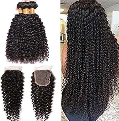 10A Malaysian Curly Wave Hair Extension 3 Bundles Malaysian Curly Weave Human Hair, 100% Unprocessed Virgin Human Hair Weft Extensions Natural Color