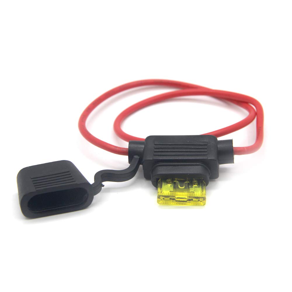RKURCK 12V 16 AWG Gauge Copper Wire Inline Fuse Holder Standard Blade Fuse Holder 20A for Car Automotive Truck Motorcycle Truck Boat Safe Electrical Protection