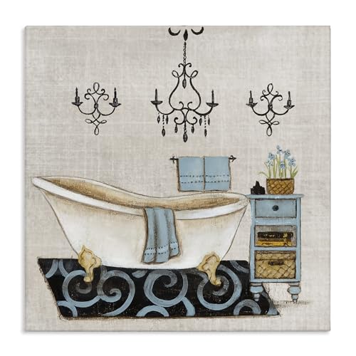 Stupell Industries Blue Relaxation Bathtub Canvas Wall Art, design by Janet Tav…