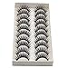 GCIYAEN 10 Pair/Lot Thick Long Crisscross False Eyelashes Fake Eye Lashes Flexible Wispy False lashes for Beautiful Natural Looking Black