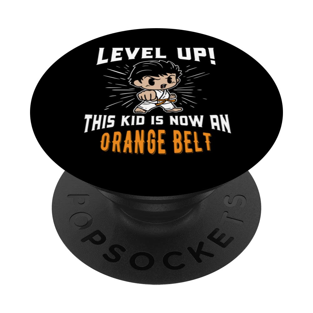 Kids Karate Uniform Orange Belt Award T Shirt Gifts PopSockets Swappable PopGrip