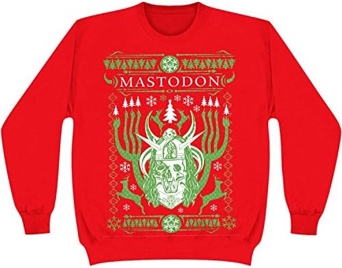 Mastodon Men's Eos Holiday Crewneck Sweater Sweatshirt Red