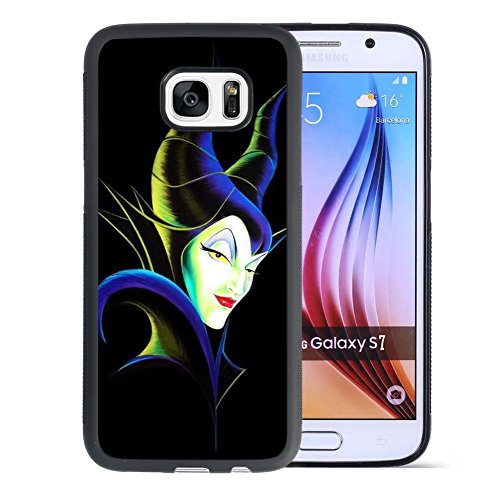 Maleficent Samsung Galaxy S7 Case, Onelee [Never fade] Disney Sleeping Beauty Maleficent Samsung Galaxy S7 Black TPU and PC Case [Scratch proof] [Drop Protection]