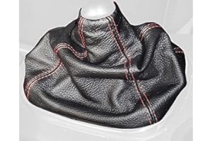 RedlineGoods Shift Boot Compatible with Chevrolet Cobalt 2005-10. Black Leather-Black Thread